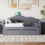 Twin Size Upholstered daybed with Trundle & 2 Drawers