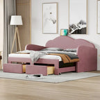 Twin Size Upholstered daybed with Trundle & 2 Drawers