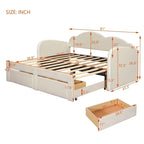 Twin Size Upholstered daybed with Trundle & 2 Drawers