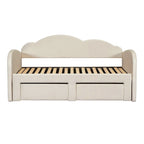Twin Size Upholstered daybed with Trundle & 2 Drawers