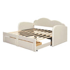 Twin Size Upholstered daybed with Trundle & 2 Drawers
