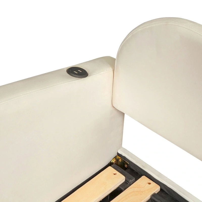 Twin Size Upholstered daybed with Trundle & 2 Drawers