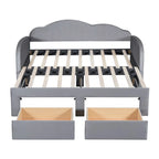 Twin Size Upholstered daybed with Trundle & 2 Drawers