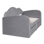 Twin Size Upholstered daybed with Trundle & 2 Drawers