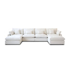 156 Convertible Modular Sectional Sofa Couch, Modern U Shape Minimalism Sofas Couches with Pillows