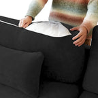 156 Convertible Modular Sectional Sofa Couch, Modern U Shape Minimalism Sofas Couches with Pillows