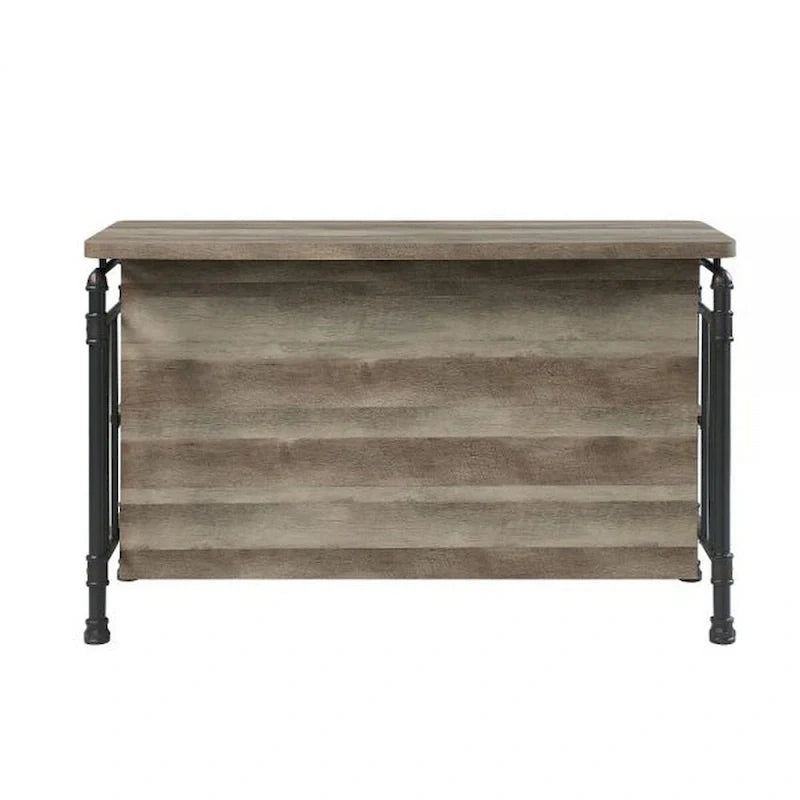 59-Inch Kitchen Island with 2 Shelves, Brown and Gray
