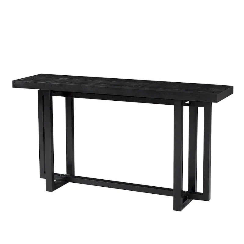 59 in. Rectangular Console Table with MDF Top and Rubberwood Legs