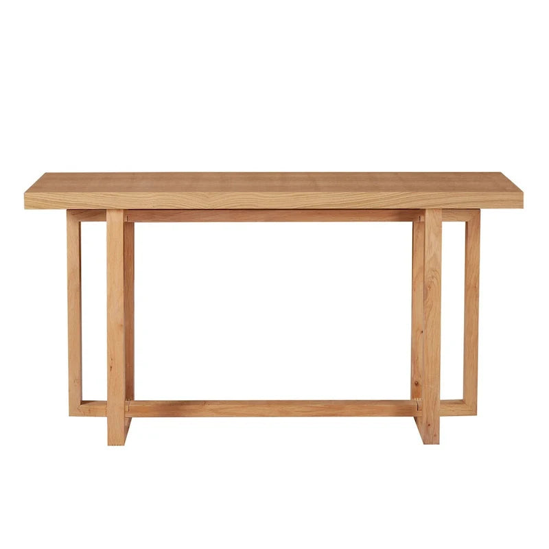 59 in. Rectangular Console Table with MDF Top and Rubberwood Legs