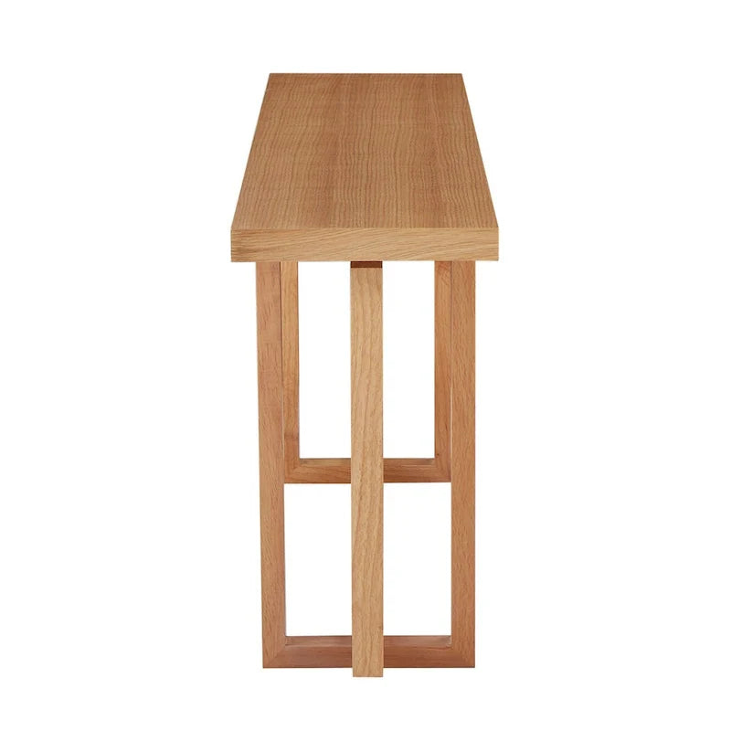59 in. Rectangular Console Table with MDF Top and Rubberwood Legs