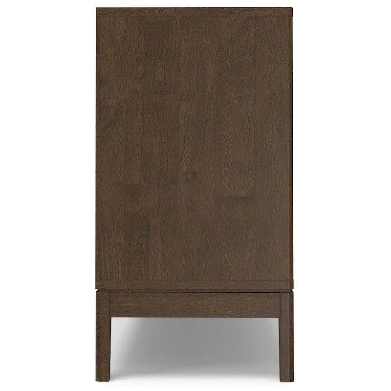 60-Inch 3-Door Sideboard Buffet Cabinet in Walnut Brown