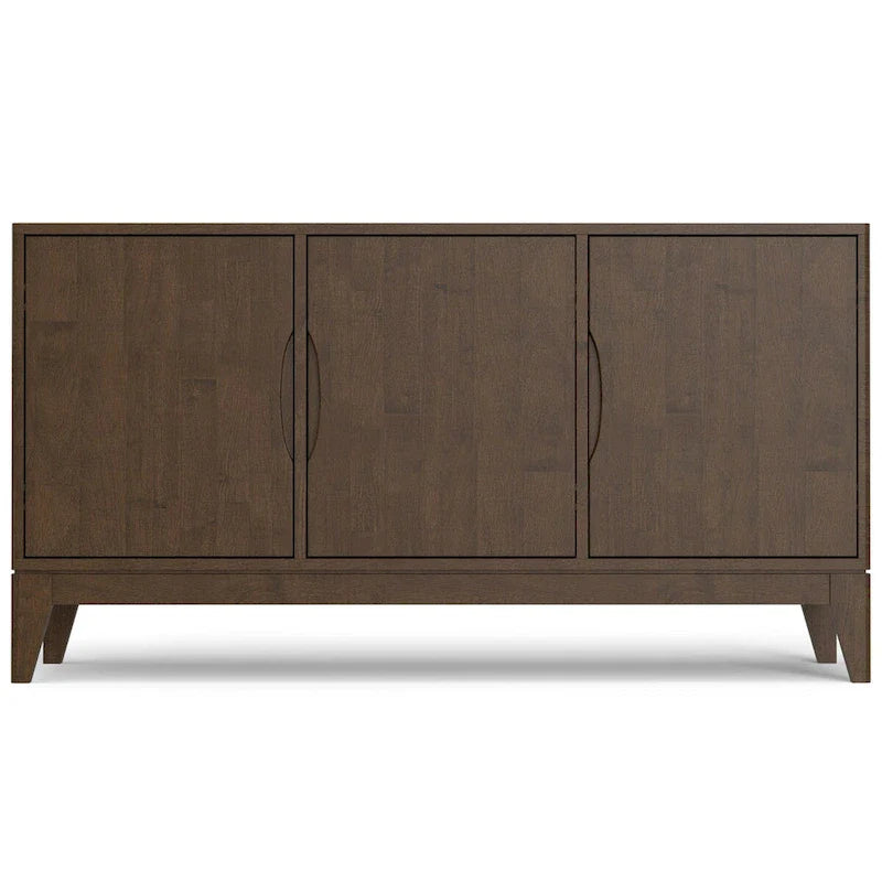 60-Inch 3-Door Sideboard Buffet Cabinet in Walnut Brown