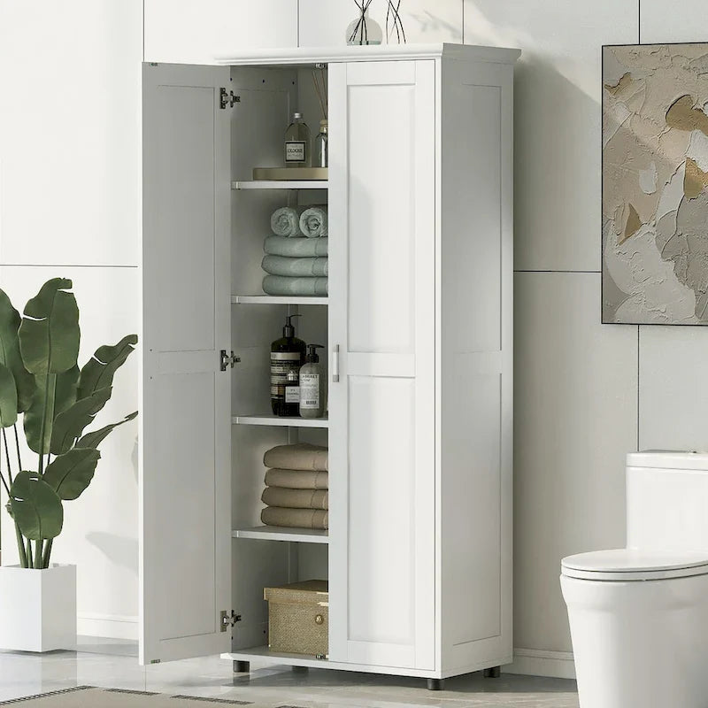 Storage Cabinet with Two Doors and Adjustable Shelf